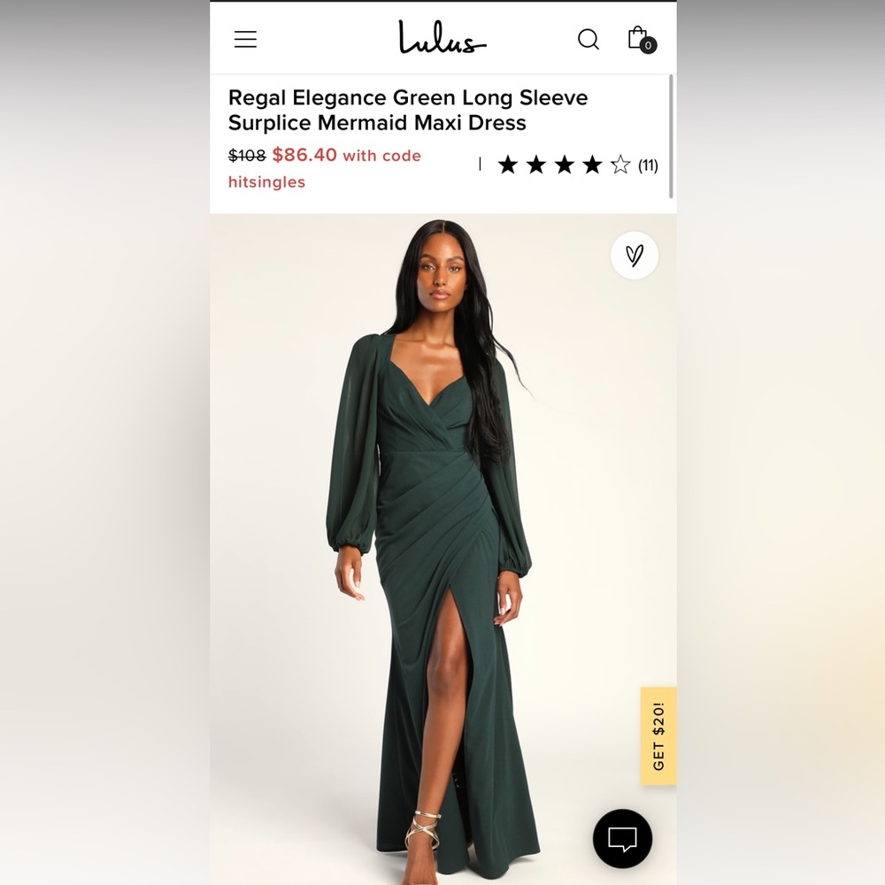 Lulus Regal elegance maxi dress deep green - , size S (currently sold out!)